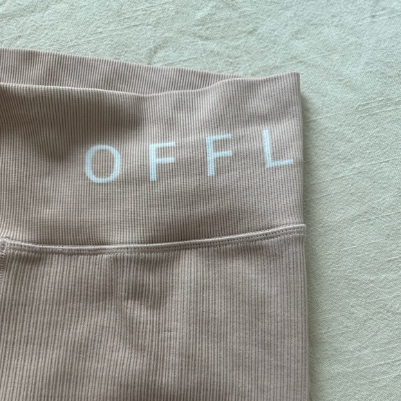 Offline by Aerie Light Baby Blush Pink Ribbed Activewear Leggings - Picture 2 of 2